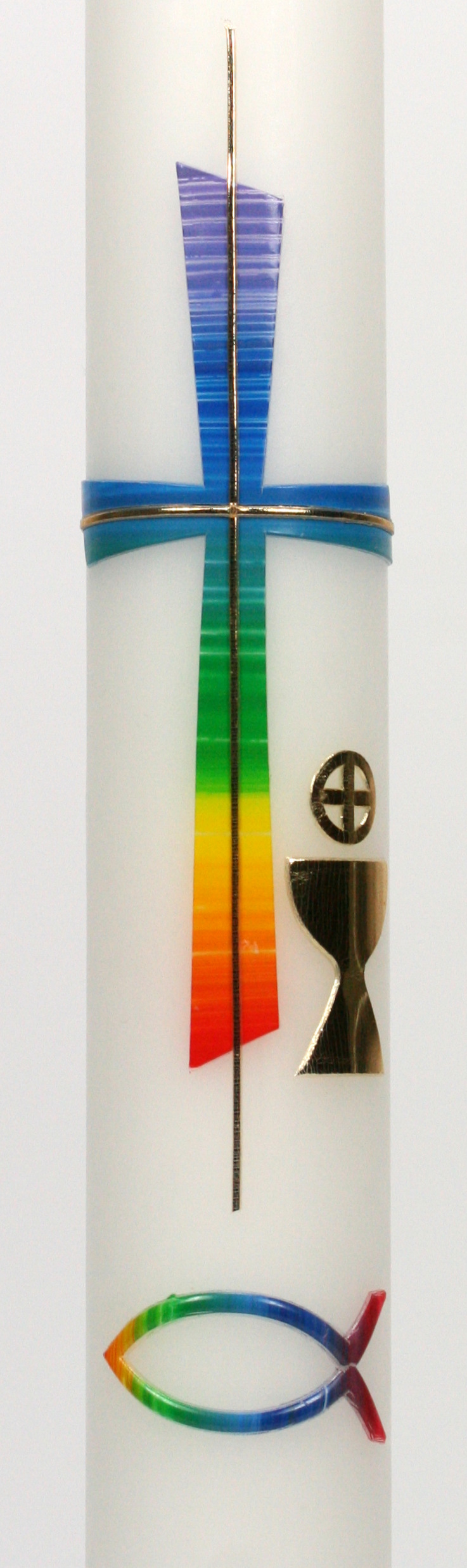 Kommunionkerze - Kreuz & Fisch Kommunionkerze - Kreuz & Fisch