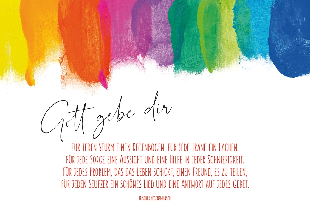 Neutrale Karte - Gott gebe dir & Regenbogenfarben