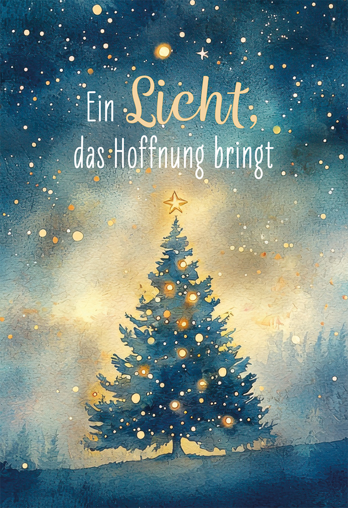 Karte zu Weihnachten – Ein Licht, das Hoffnung bringt
