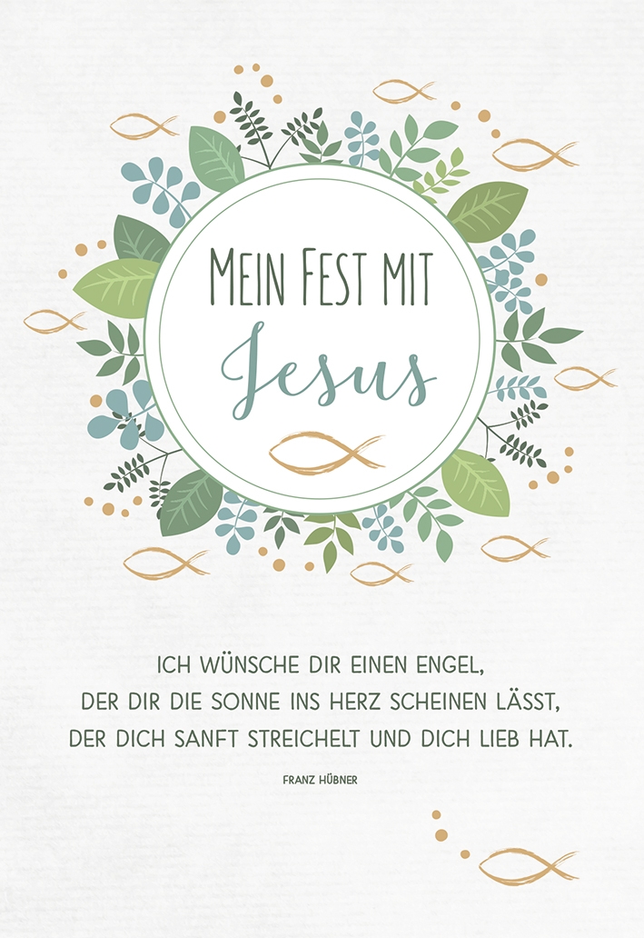Karte zur Kommunion  - Mein Fest mit Jesus Karte zur Kommunion  - Mein Fest mit Jesus