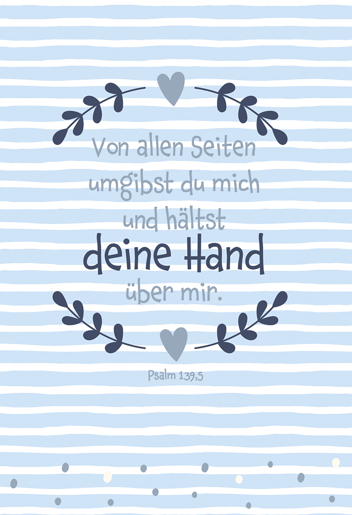 Karte zur Geburt - Deine Hand über mir & Blau Karte zur Geburt - Deine Hand über mir & Blau