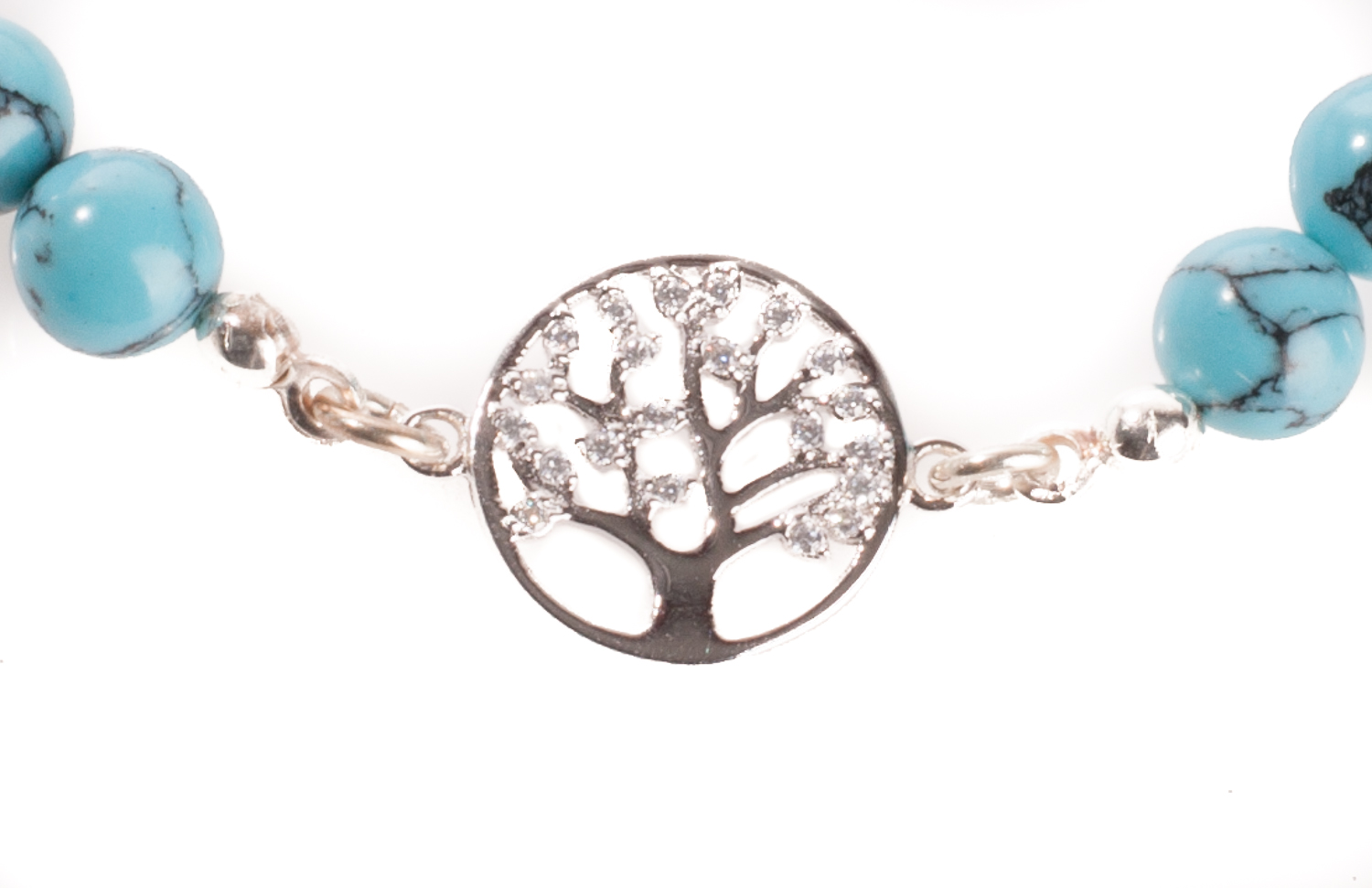 Edelstein-Armband - Howlith & Baum des Lebens