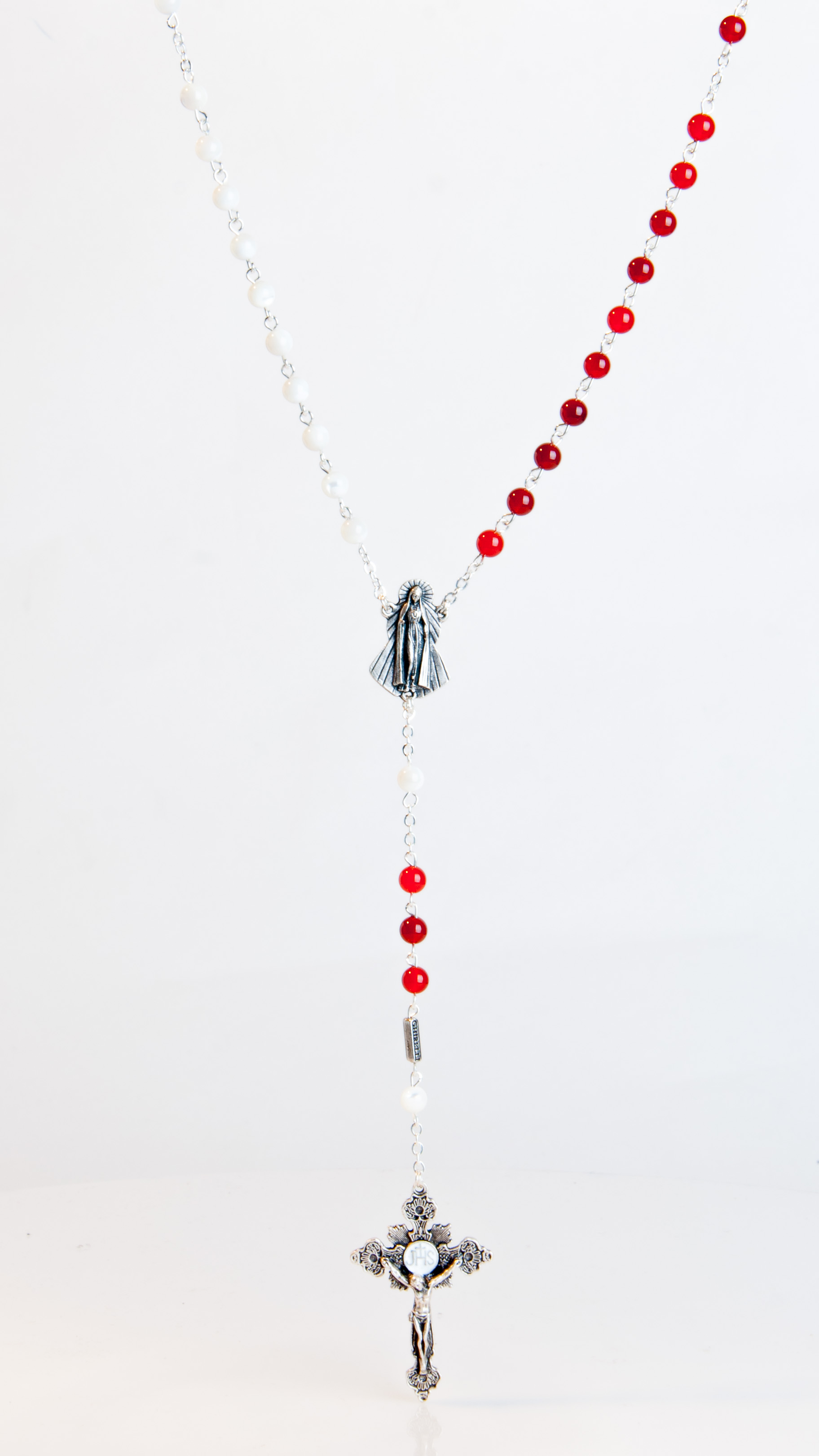 Rosenkranz - Rot-Weiße Perle