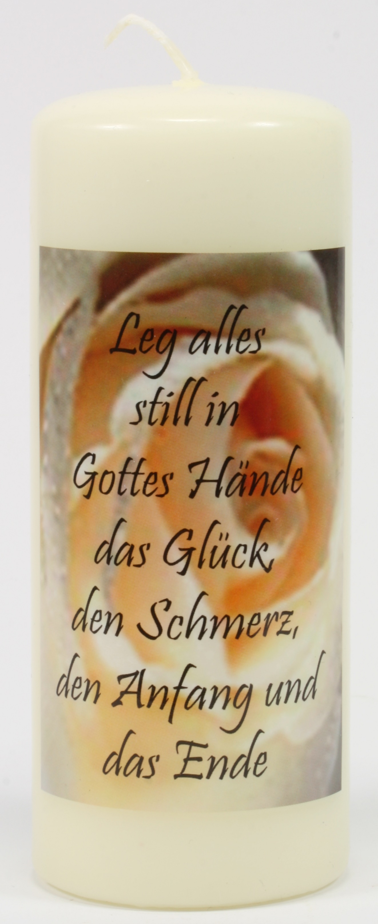 Trauerkerze - Leg alles still Gottes Hände Trauerkerze - Leg alles still Gottes Hände