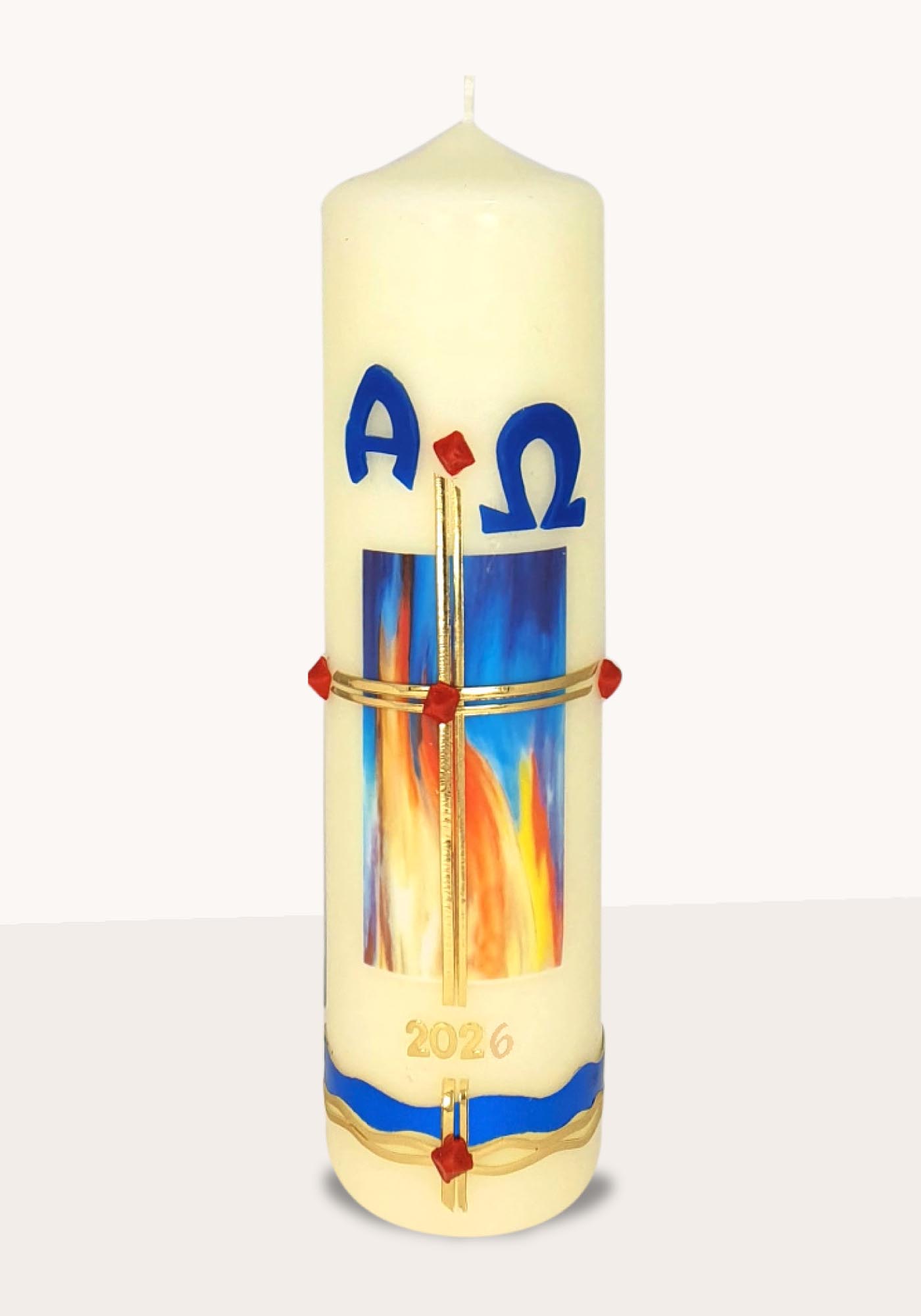 Osterkerze - Flammen & Jahreszahl