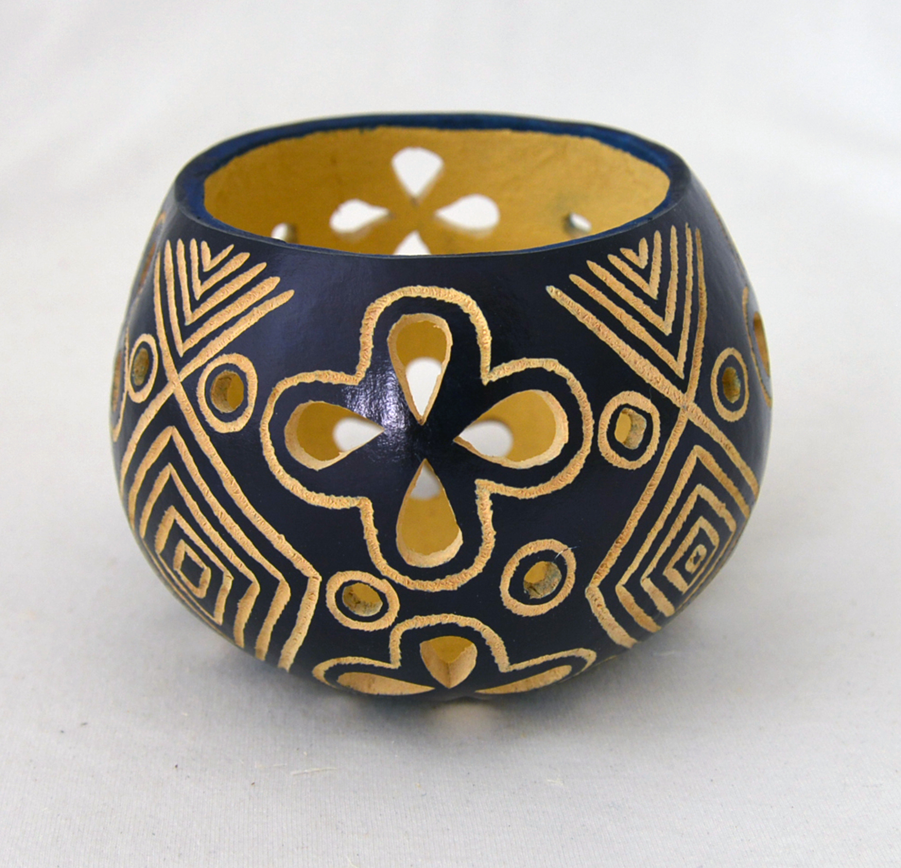 Teelichthalter - Zierkürbis & Blume Teelichthalter - Zierkürbis & Blume