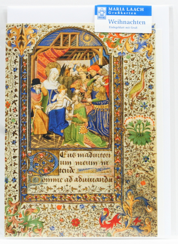 Weihnachtskarte - Anbetung der hl. Drei Könige & Stiftsbibliothek Einsiedeln