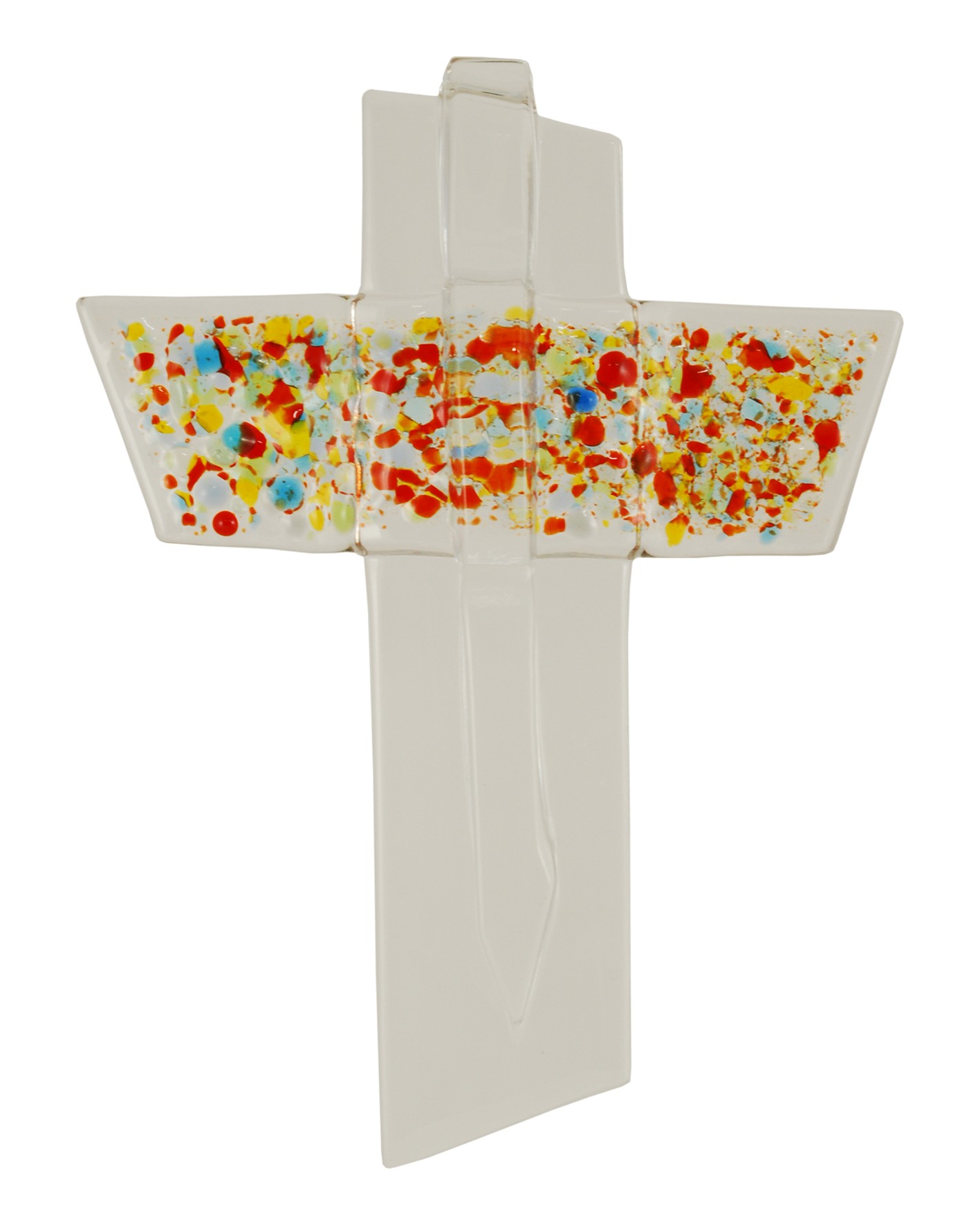 Glaskreuz - Klar & Bunt gesprenkelt Glaskreuz - Klar & Bunt gesprenkelt