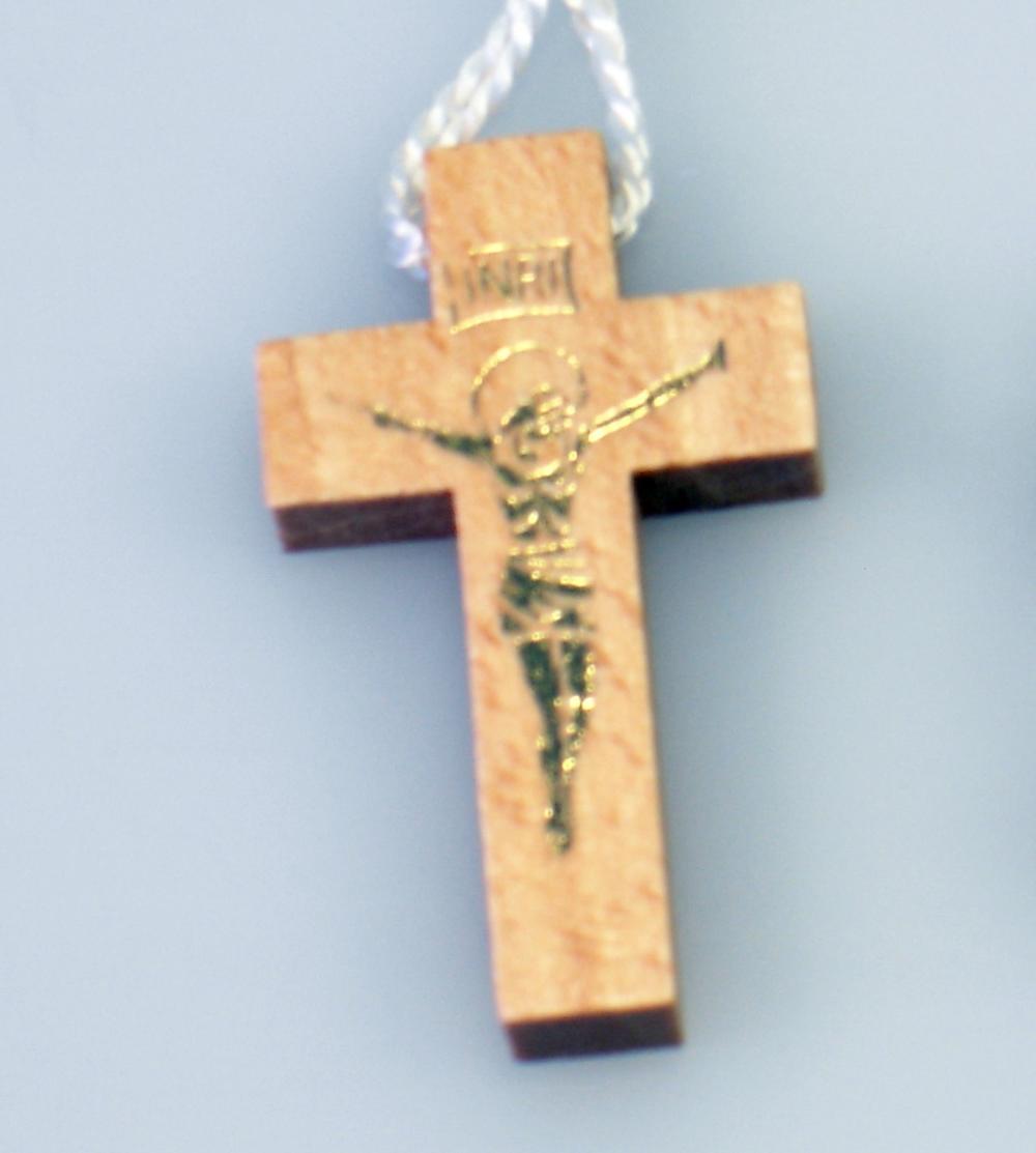 Rosenkranz - Bunte Perle & Holzkreuz