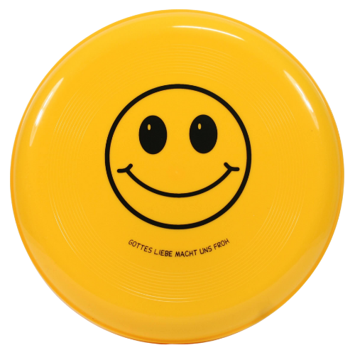 Spielzeug - Frisbee & Gottes Liebe macht uns froh
