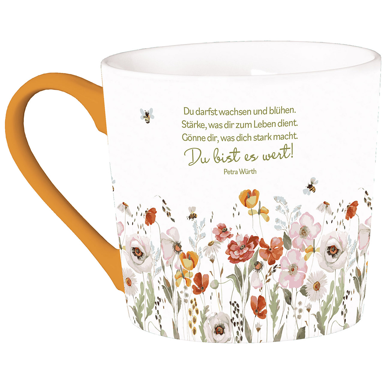 Tasse - Du bist so wertvoll & Blumen