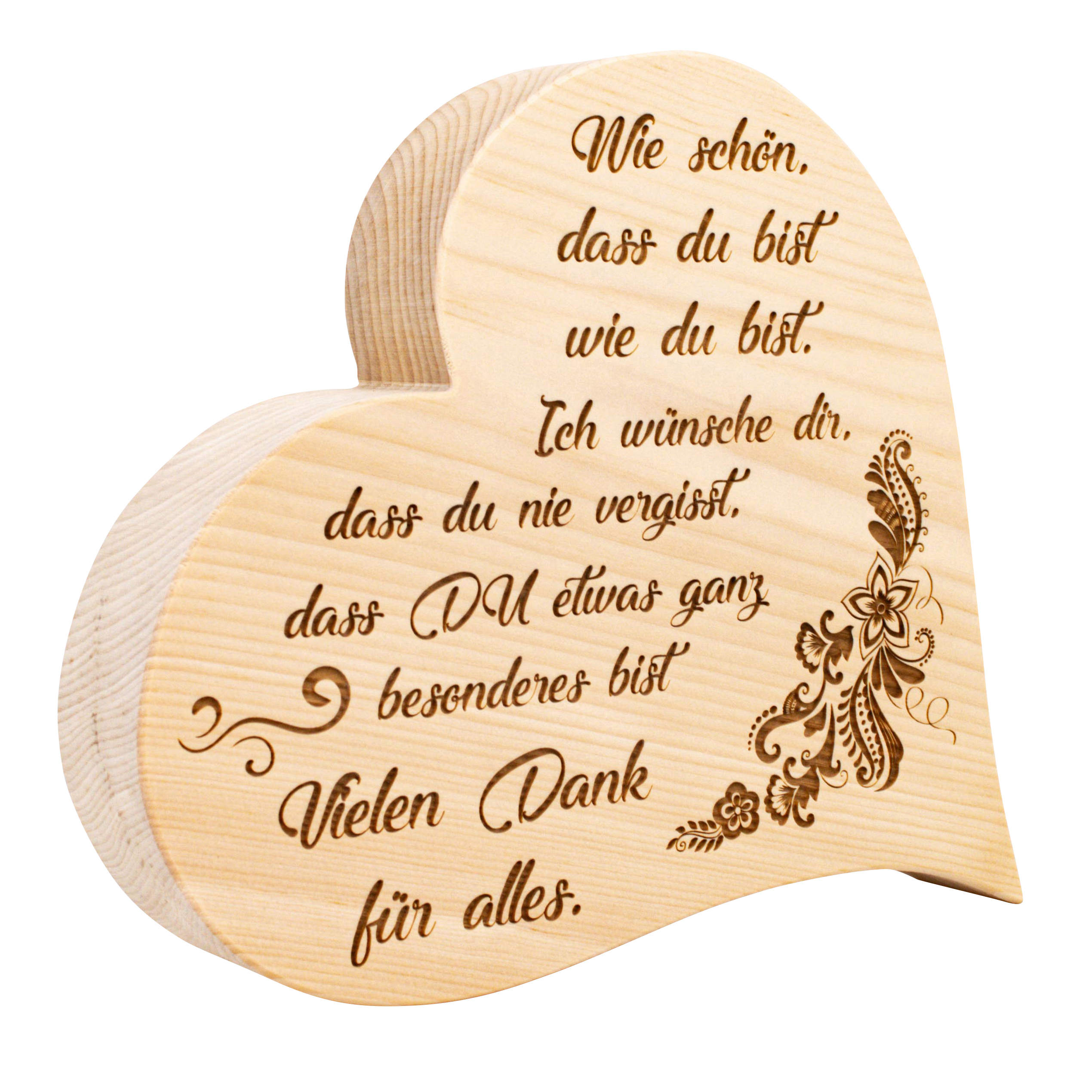 Zirben-Holz-Herz - Wie schön, dass du ...