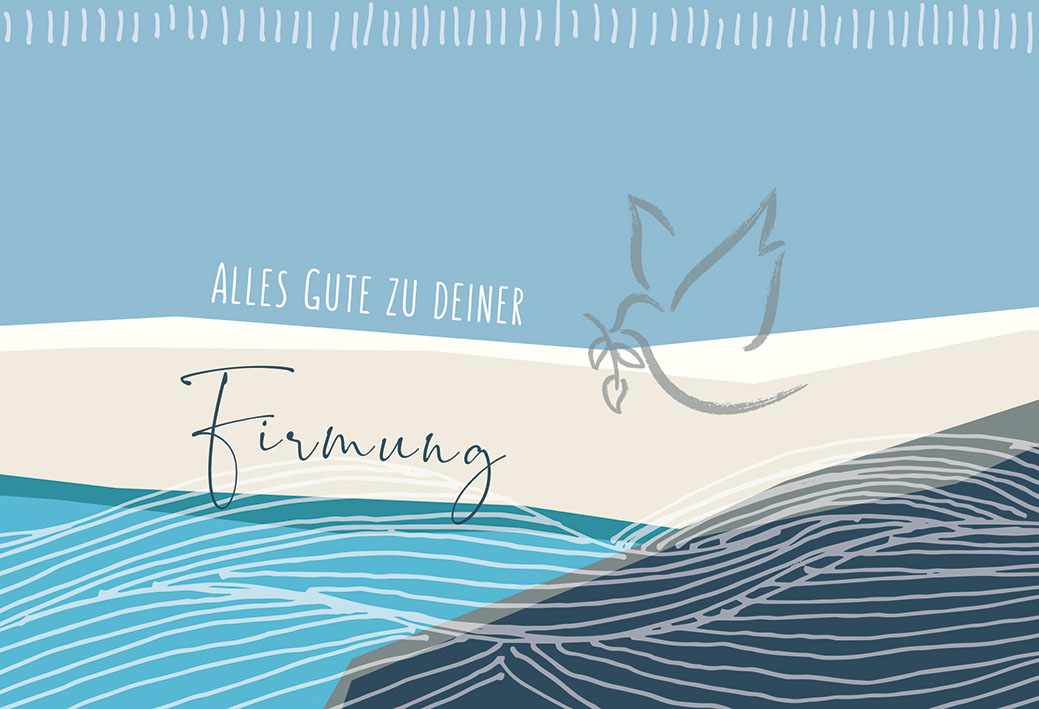 Karte zur Firmung - Der Weg zu Gott & Taube Karte zur Firmung - Der Weg zu Gott & Taube