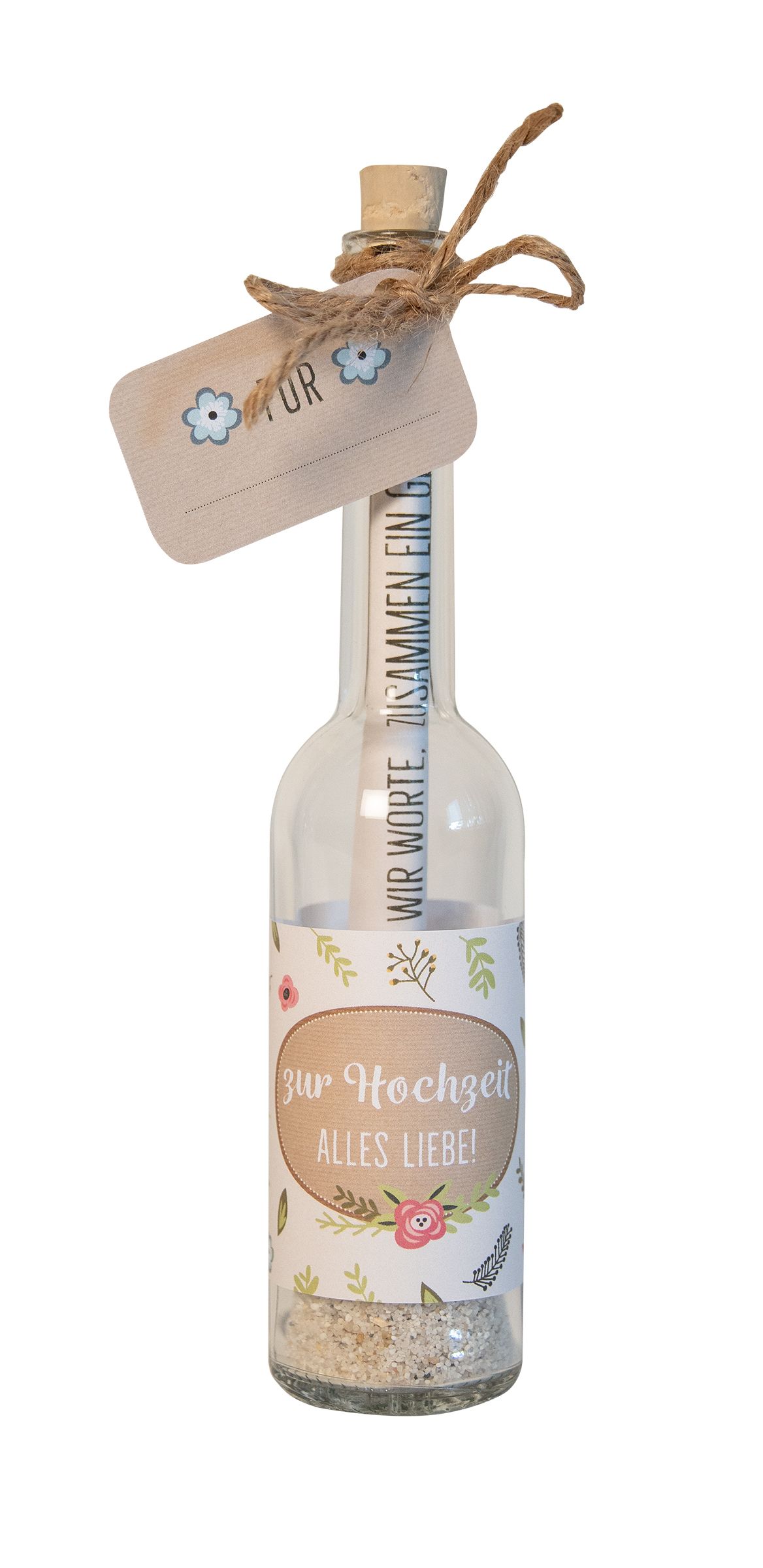 Flaschenpost - Zur Hochzeit alles Liebe & Geldgeschenk