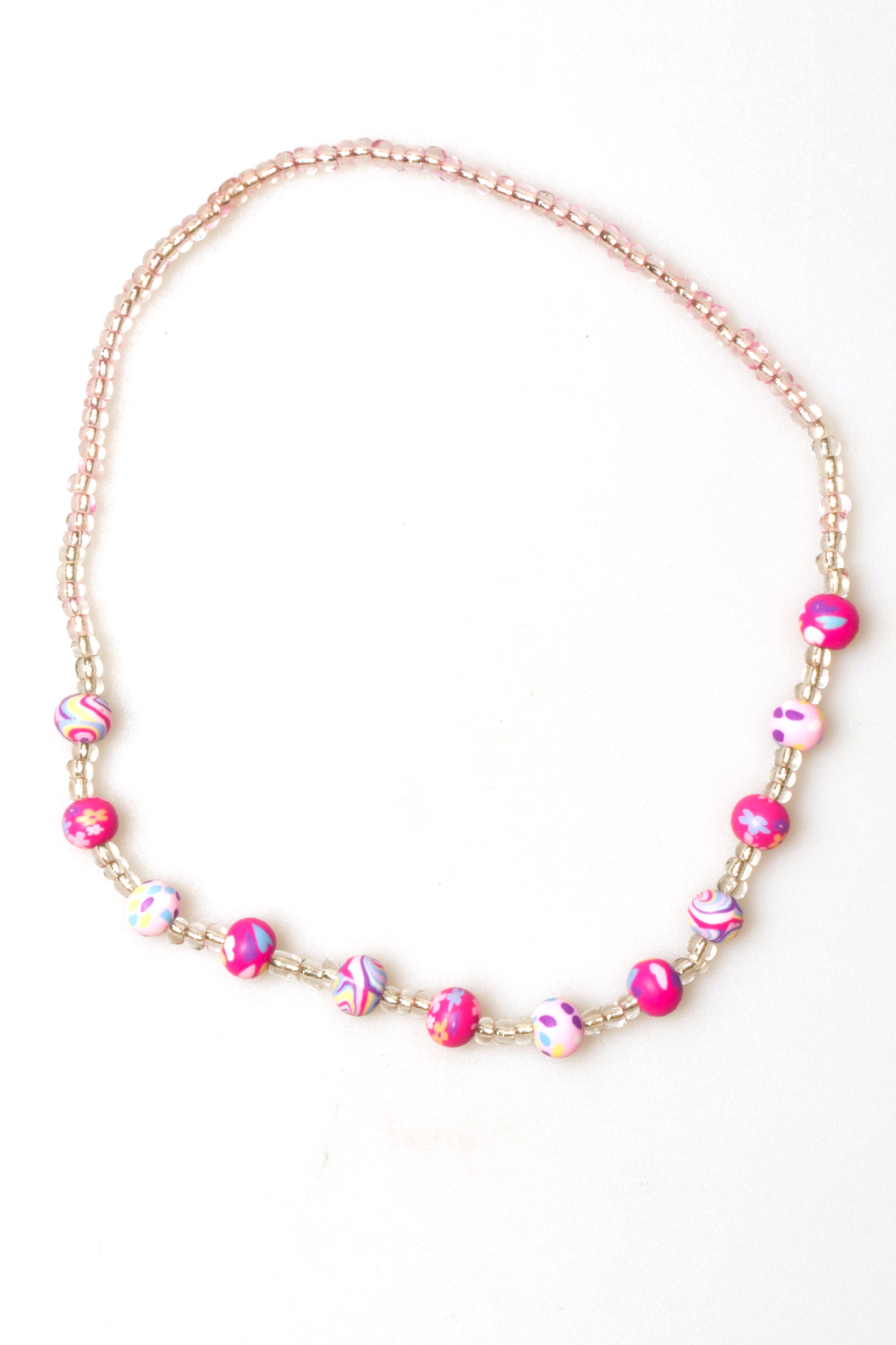 Halskette - Marmorierte Perle