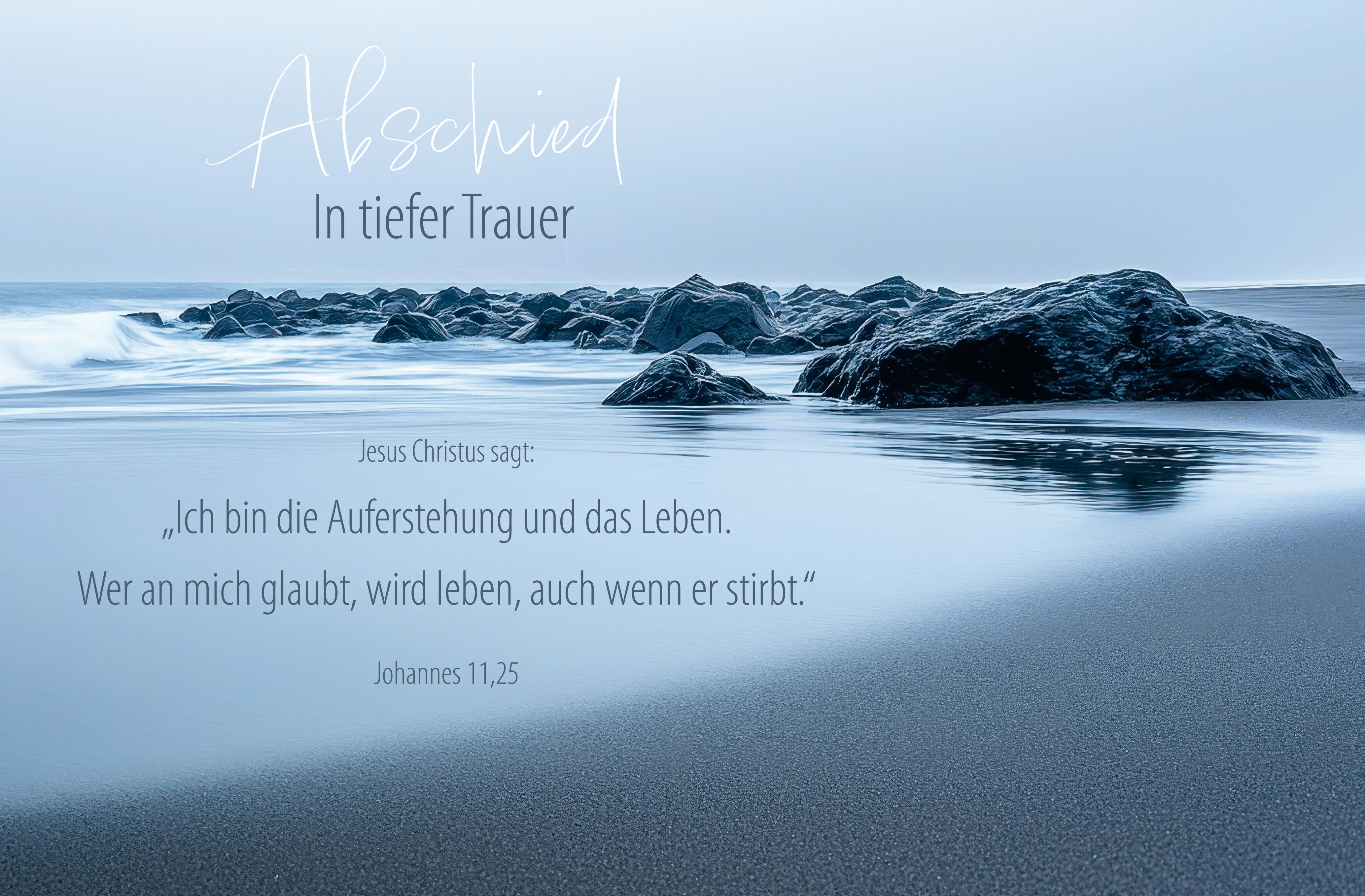 Karte zur Trauer – Abschied & Felsstrand
