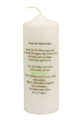 Tischkerze -  Engel des Mutes & Rückseitentext Tischkerze -  Engel des Mutes & Rückseitentext