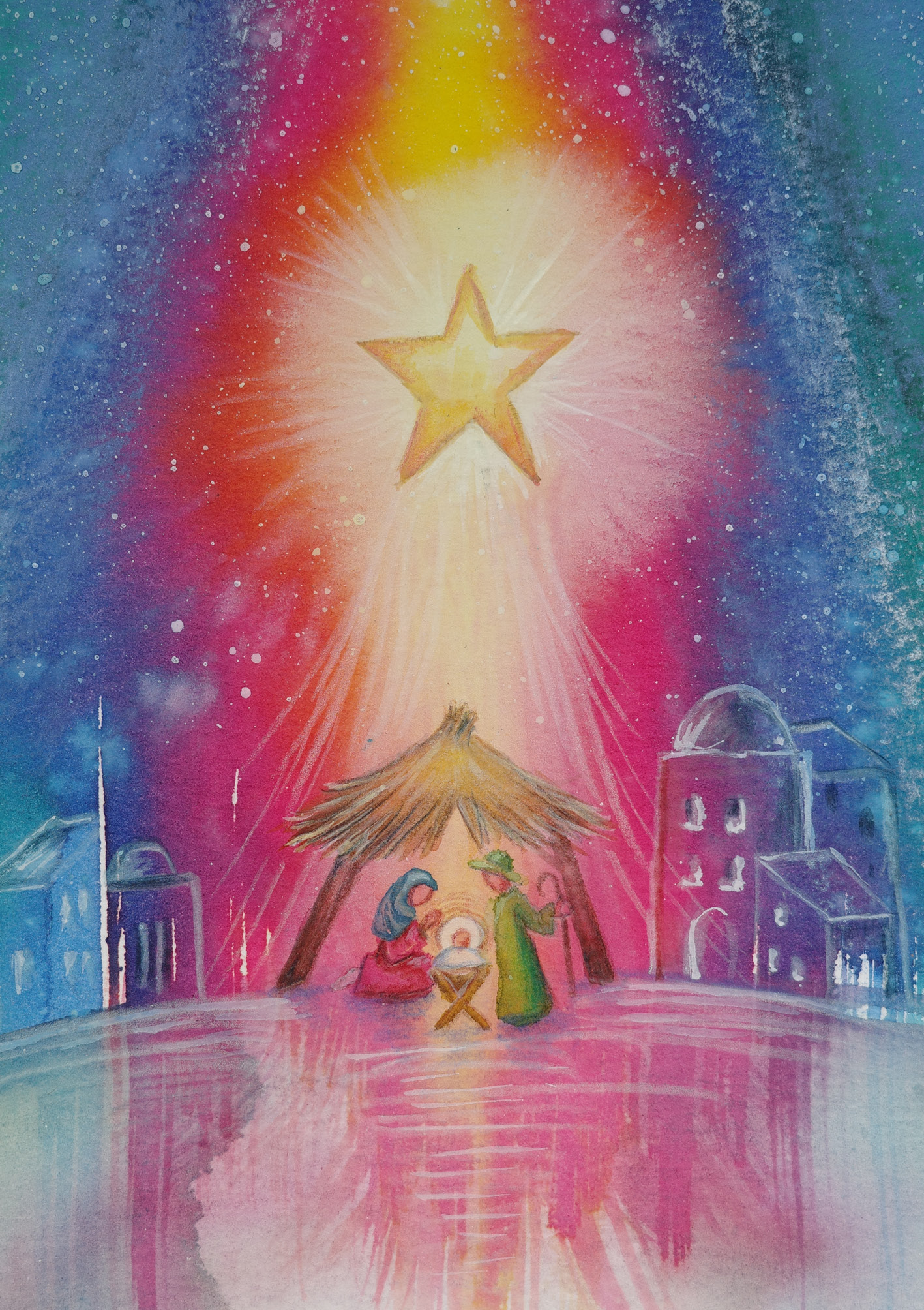 Karte zu Weihnachten – Hell strahlt ein Stern