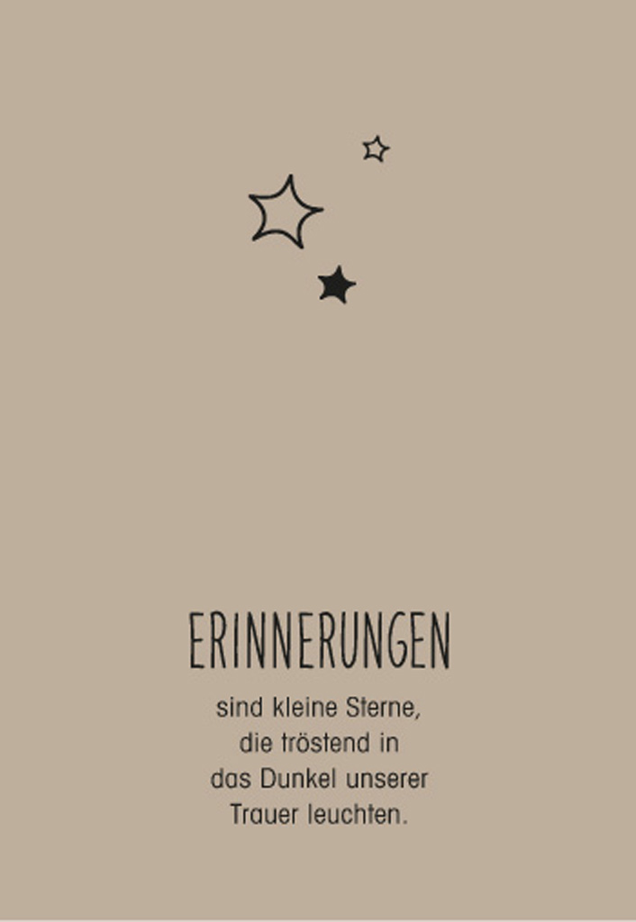 Trauerkarte - Kleine Sterne Trauerkarte - Kleine Sterne