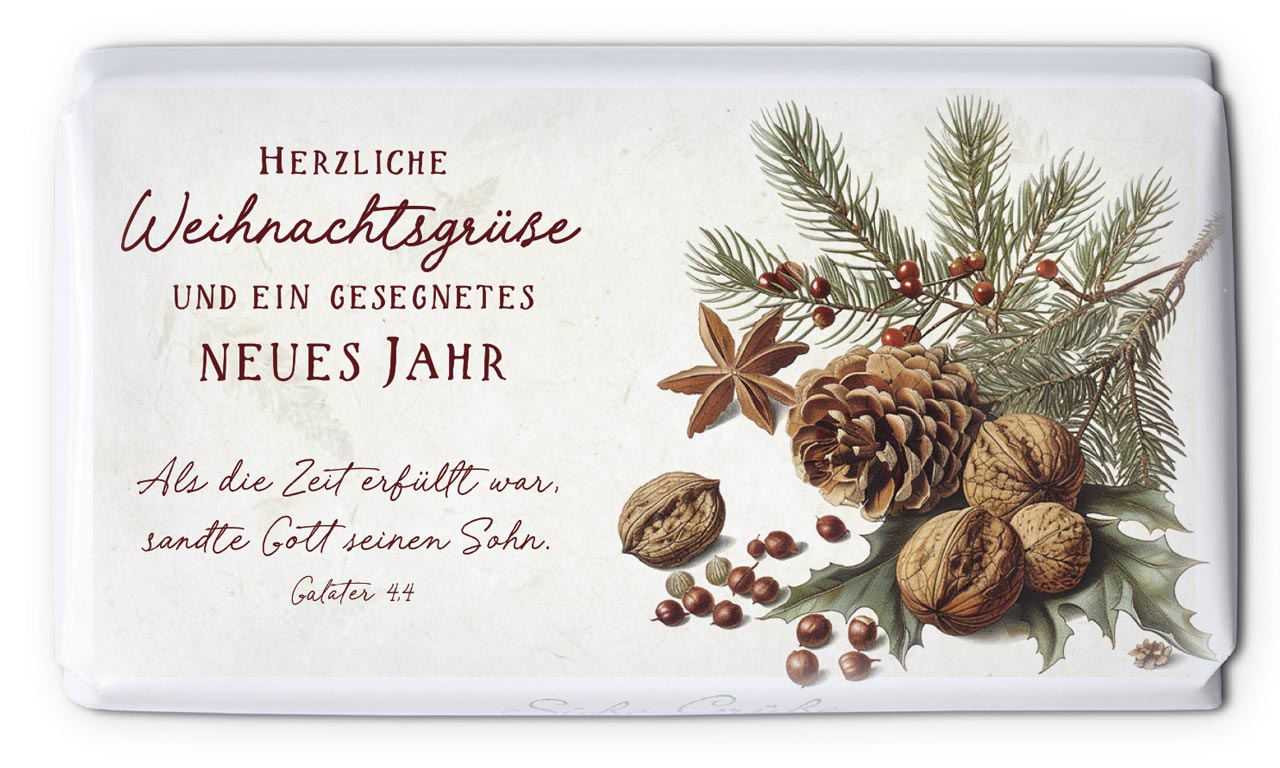 Geschenk-Schokolade - Herzliche Weihnachtsgrüße Geschenk-Schokolade - Herzliche Weihnachtsgrüße