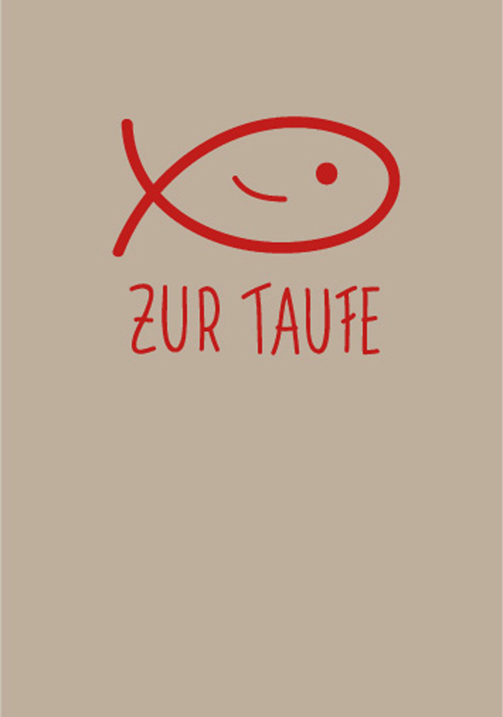 Taufkarte - Lächelnder Fisch