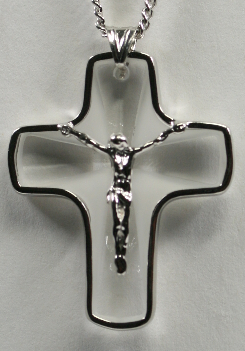 Halskette - Kristall-Kreuz & Korpus