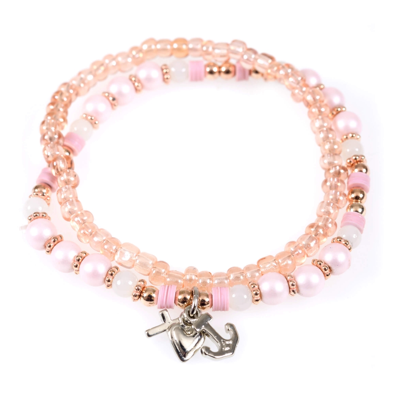 Armband - Glaube-Hoffnung-Liebe & Rosa