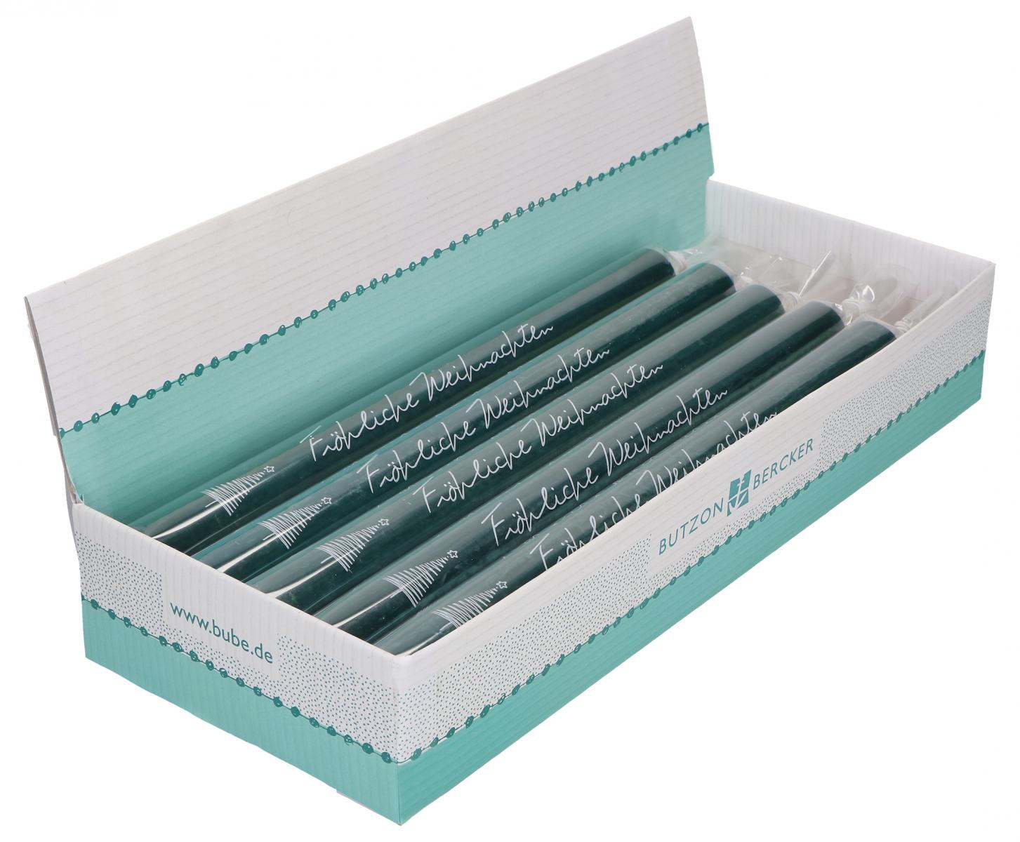 Advents-Stabkerze - Frohe Weihnachten & Grün 