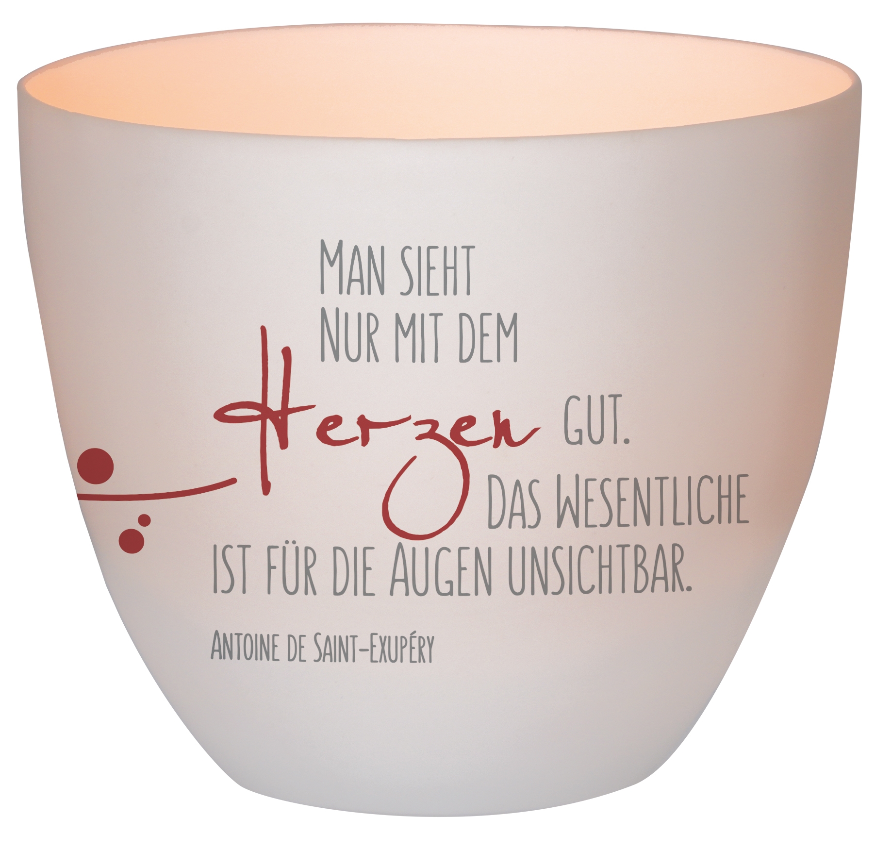 Porzellan-Windlicht - Man sieht nur mit dem Herzen gut... Porzellan-Windlicht - Man sieht nur mit dem Herzen gut...