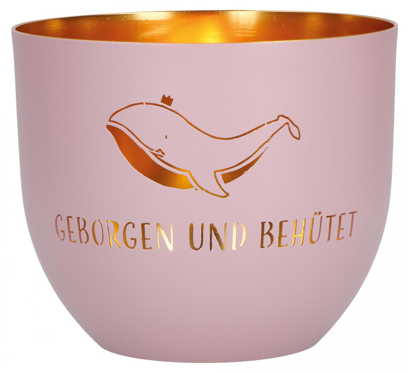 Metallwindlicht - Geborgen und behütet & Rose Metallwindlicht - Geborgen und behütet & Rose