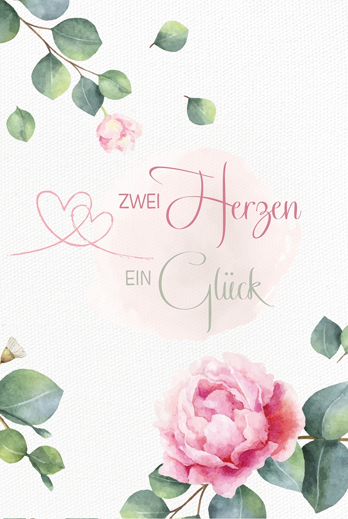 Karte zur Hochzeit - Zwei Herzen ein Glück