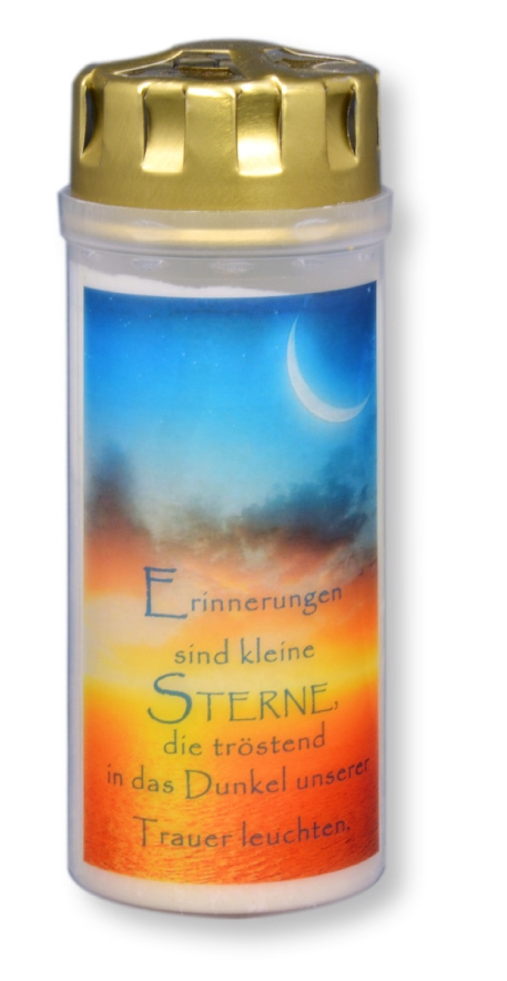 Grabkerze - Erinnerungen sind kleine Sterne Grabkerze - Erinnerungen sind kleine Sterne