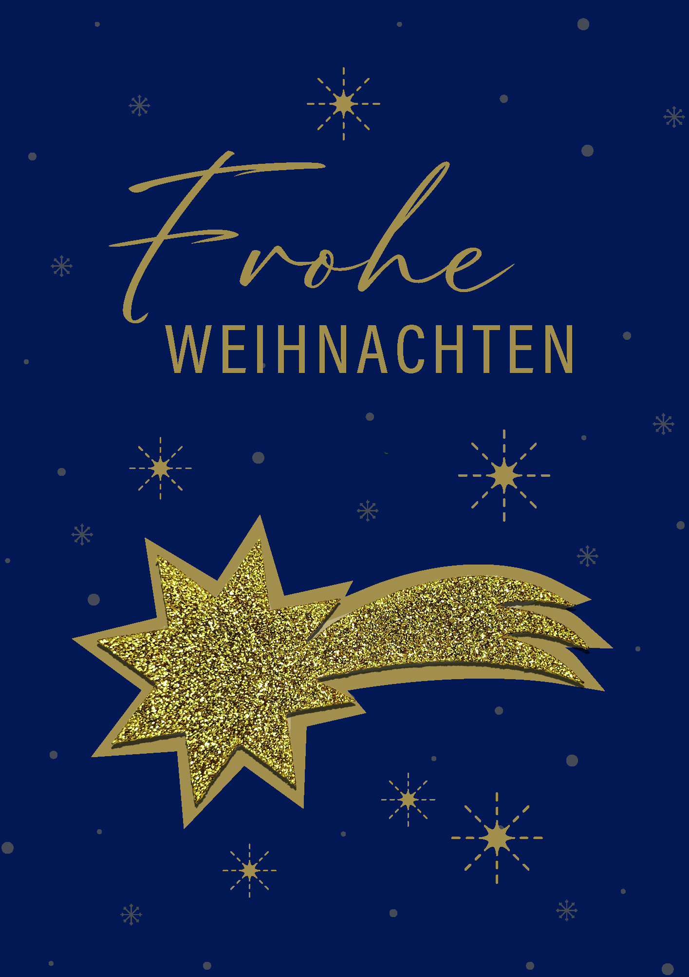 Karte zu Weihnachten – Frohe Weihnachten & Filz-Sternschnuppe