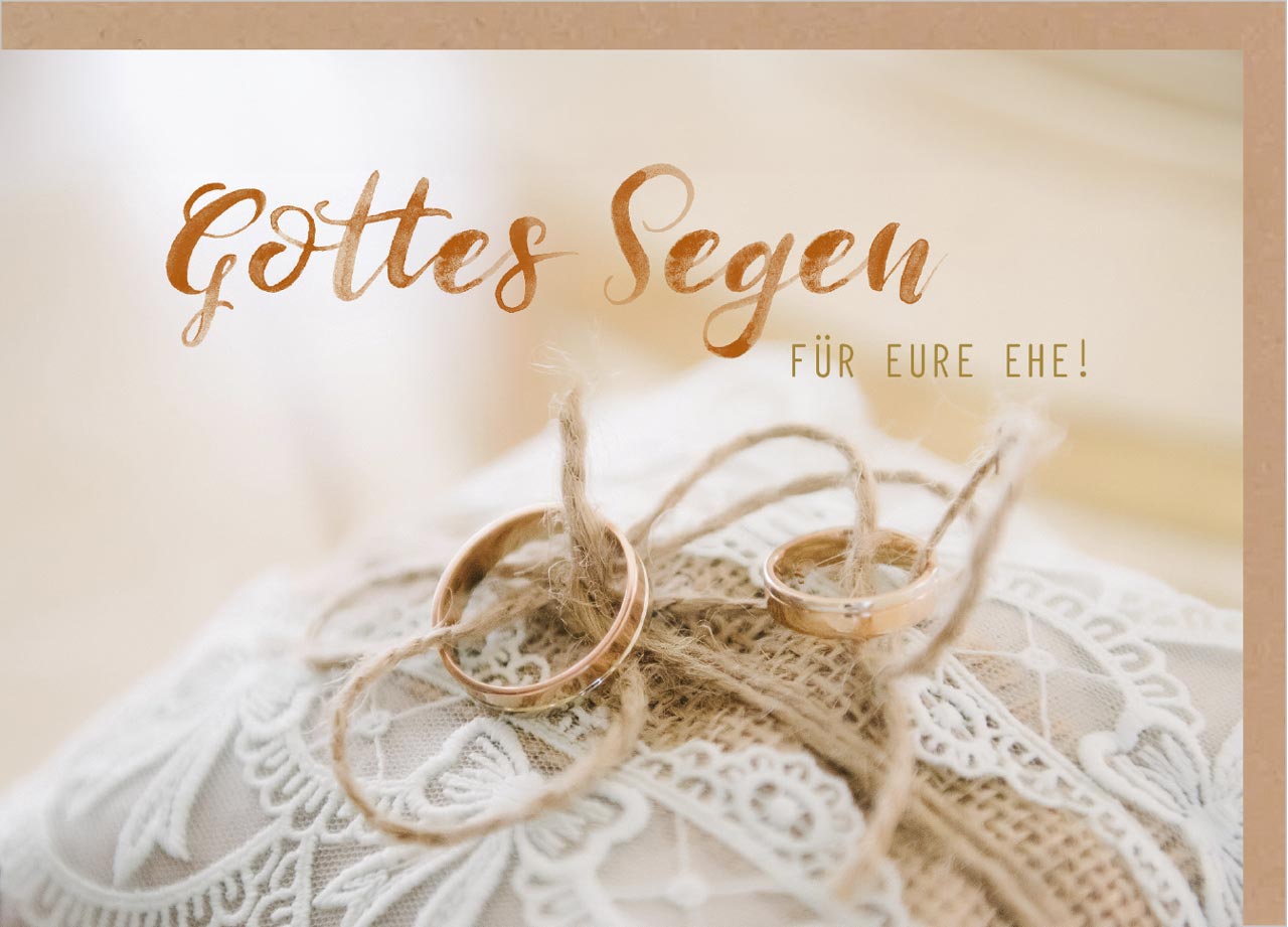 Hochzeitskarte - Gottes Segen & Ring