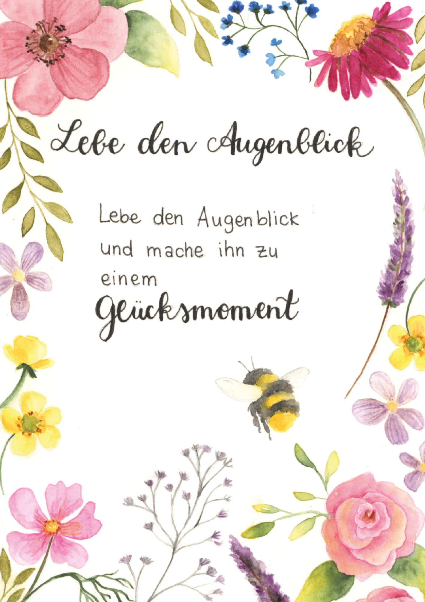 Karte zum Geburtstag - Lebe den Augenblick