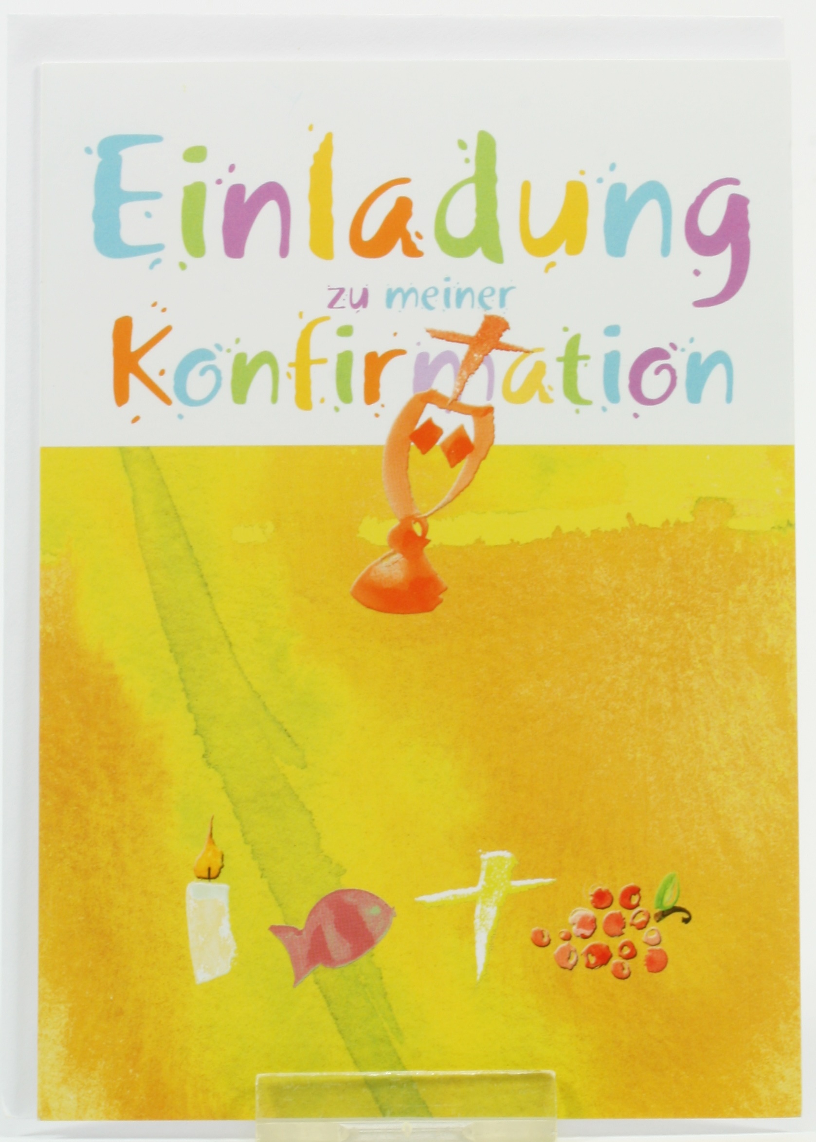 Konfirmationskarten - Einladung & Farbige Symbole - 5 Stk