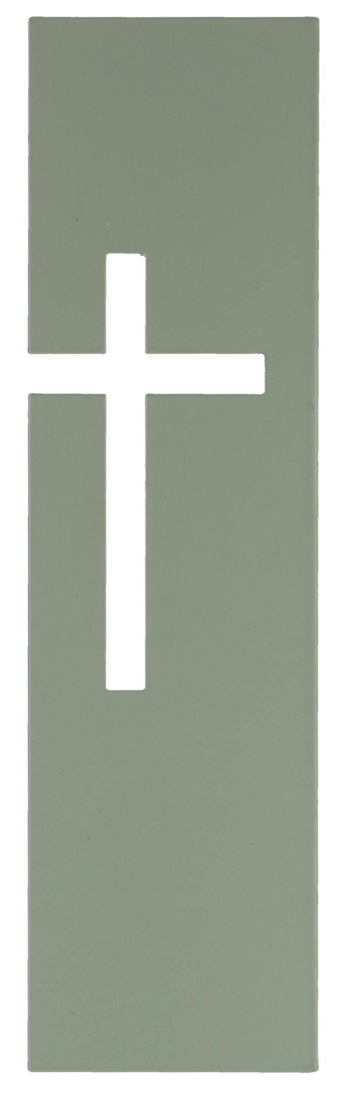 Edelstahltafel - Kreuz & Grün