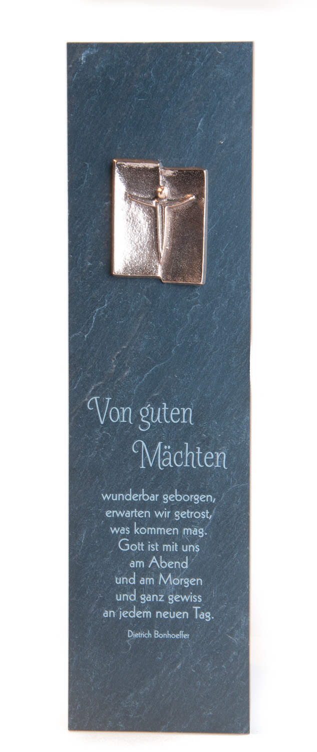 Schieferrelief - Von guten Mächten & Bronzekorpus