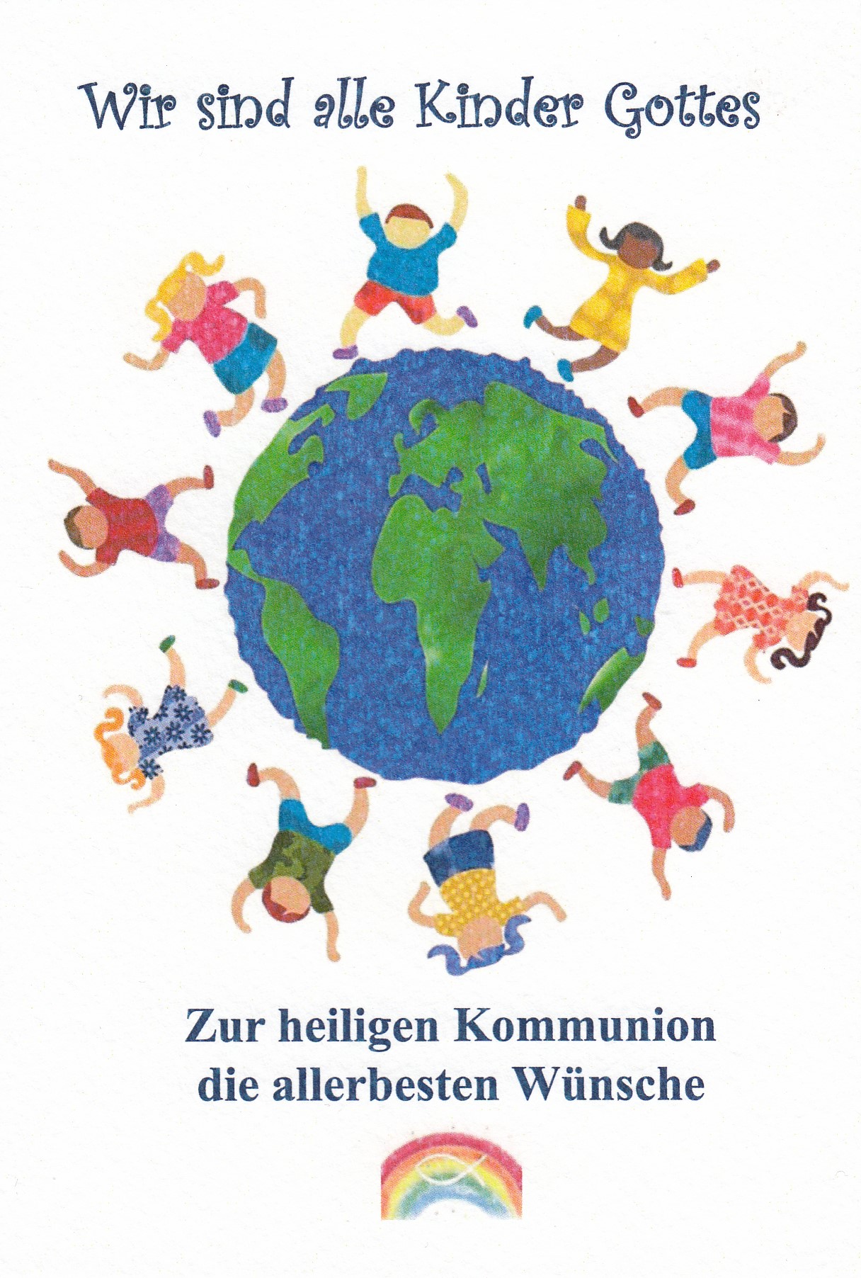 Karte zur Kommunion - Weltkugel & Kinderkreis
