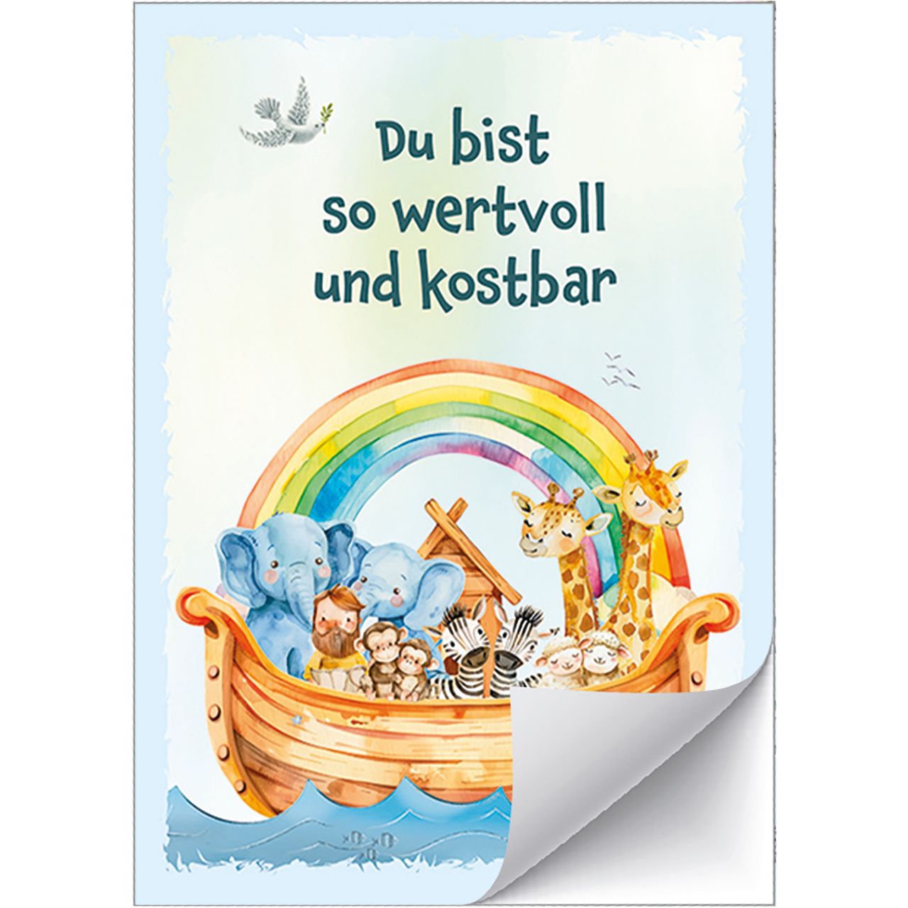 Aufkleber-Grußkarte – Du bist so wertvoll und kostbar & 4er Set