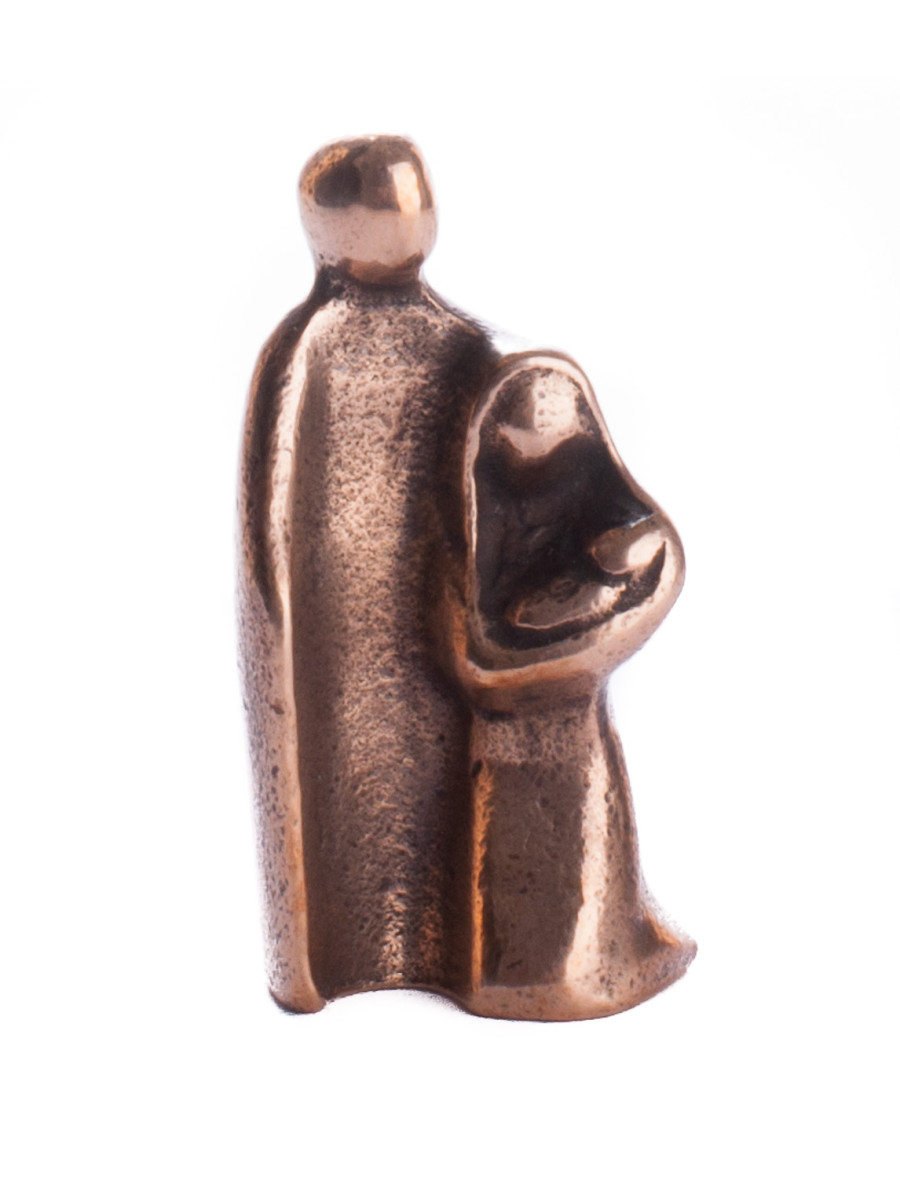 Bronzekrippe - Heilige Familie & Miniatur