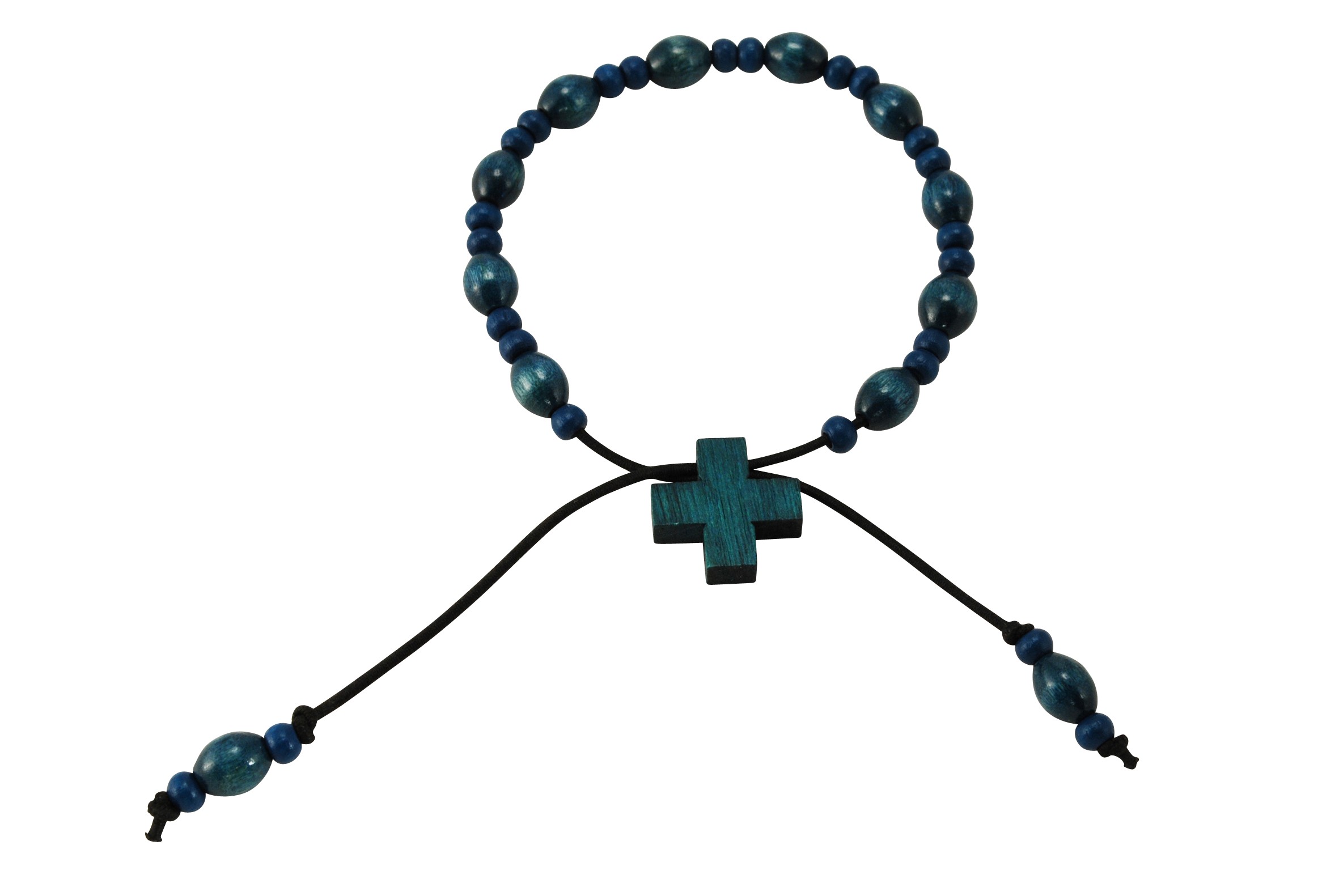 Armband - Holzkreuz & Ovale Perlen