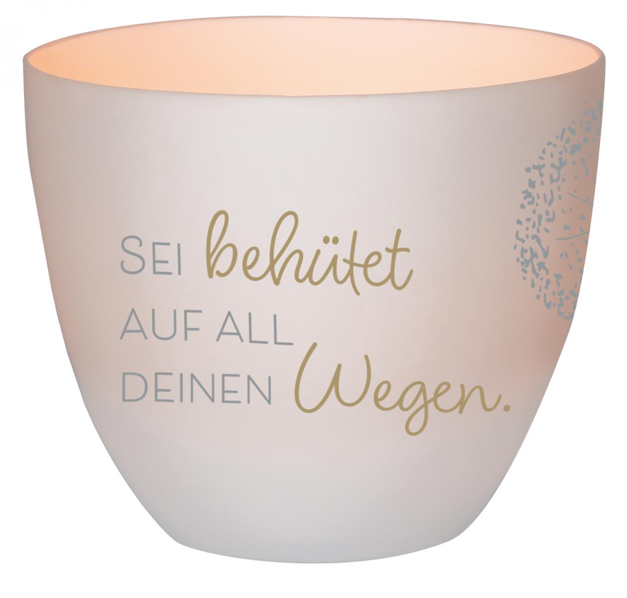 Porzellan-Windlicht - Sei behütet auf all deinen Wegen Porzellan-Windlicht - Sei behütet auf all deinen Wegen