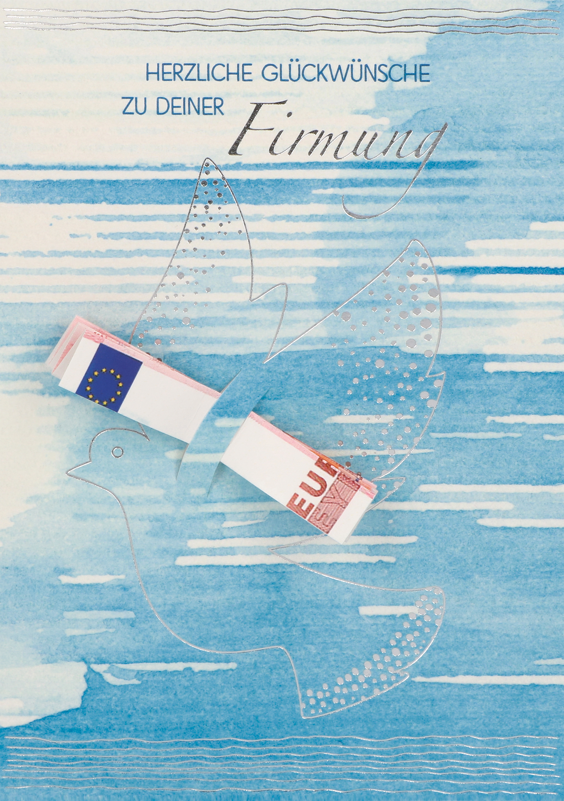 Karte zur Firmung - Taube & Geldgeschenk Karte zur Firmung - Taube & Geldgeschenk