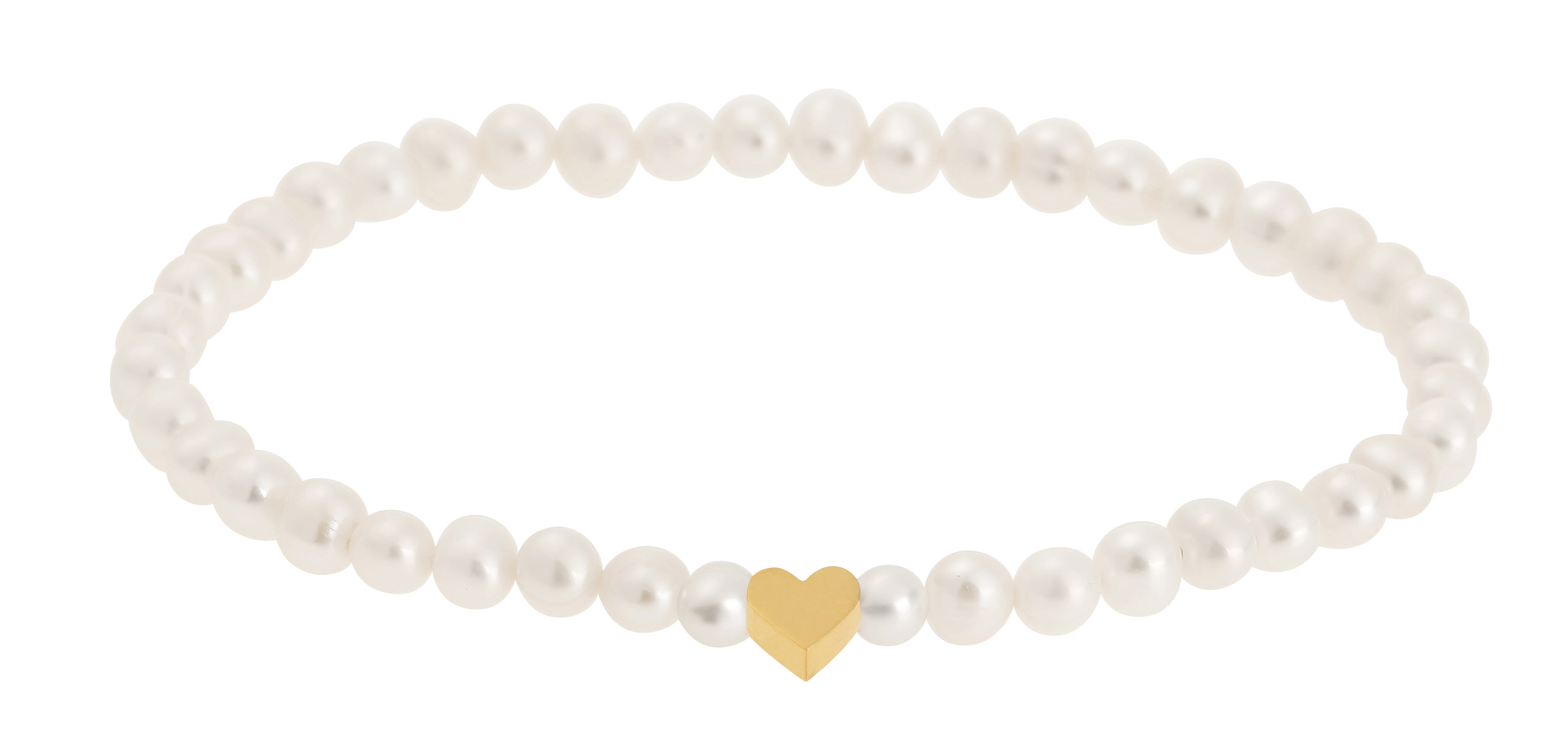 Perlen-Armband - Herz & vergoldet