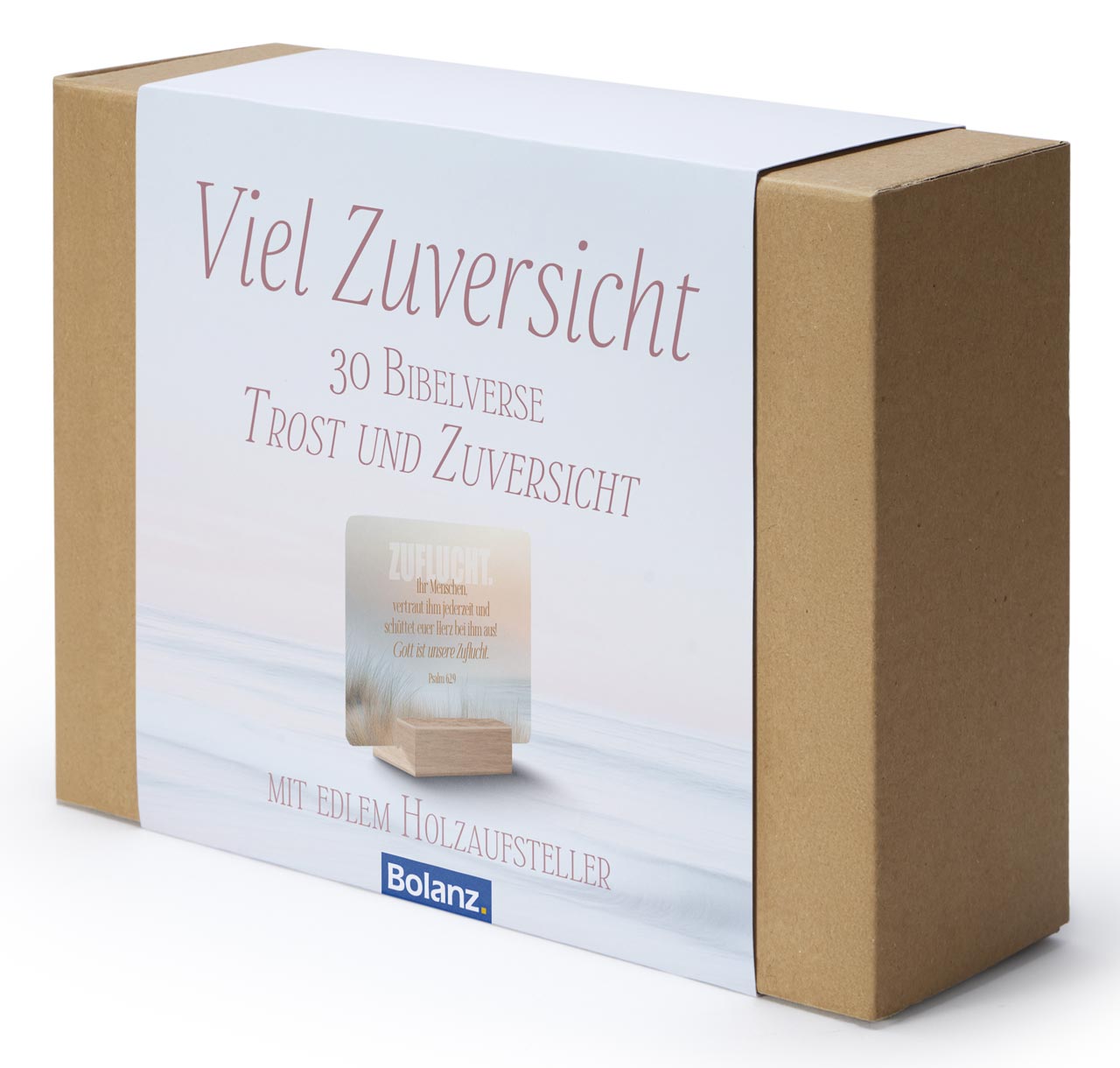 Kartenbox - Viel Zuversicht & Holzaufsteller
