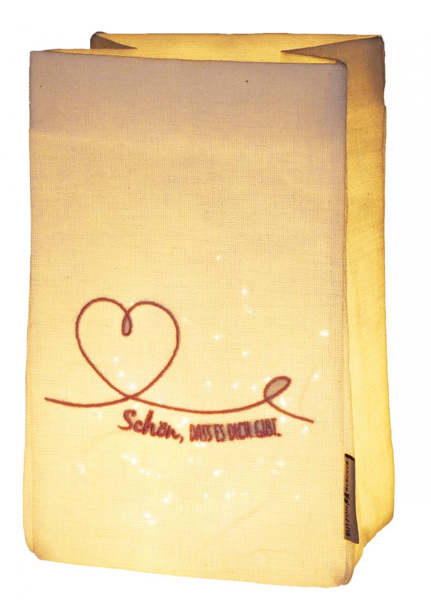 Lichtbeutel für LED Kerze - Schön, dass es dich gibt Lichtbeutel für LED Kerze - Schön, dass es dich gibt