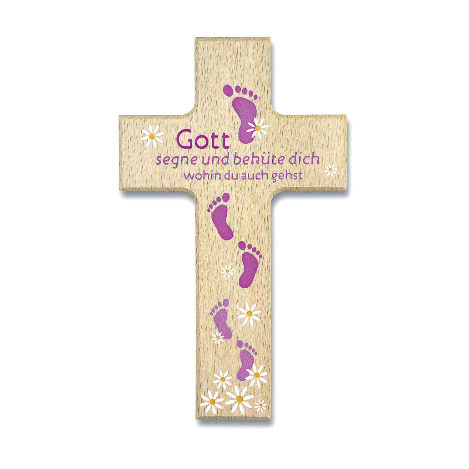Kinderkreuz - Gott segne und behüte dich & Pink