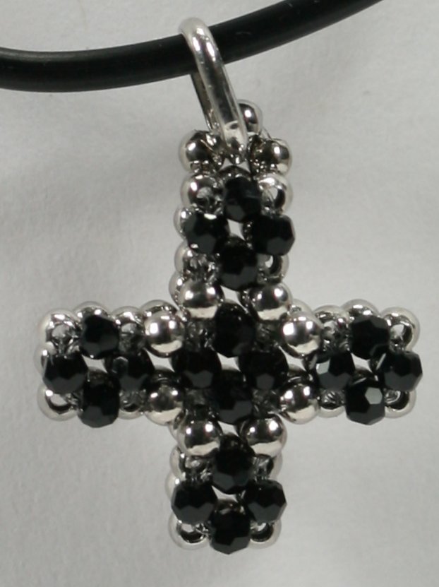 Halskette - Kristall-Elemente & Silber-Schwarz