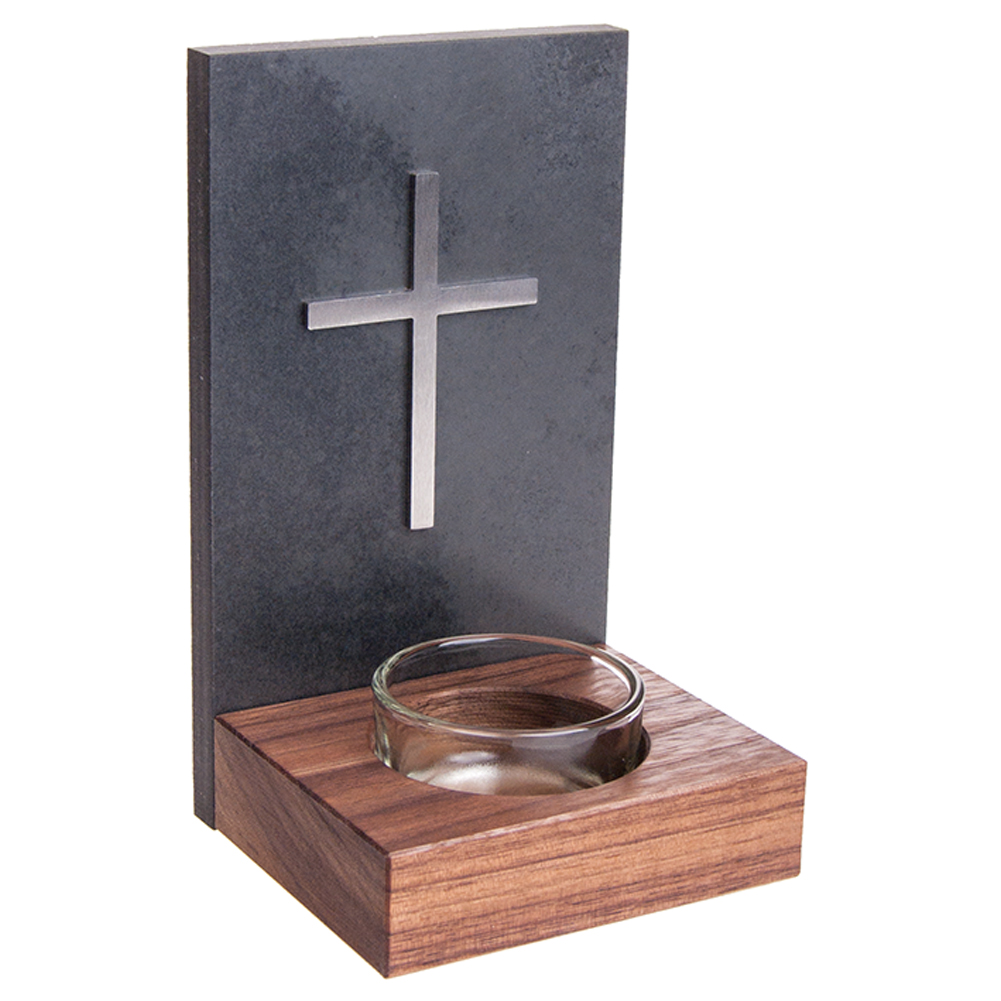 Weihkessel - Schiefer & Edelstahlkreuz Weihkessel - Schiefer & Edelstahlkreuz